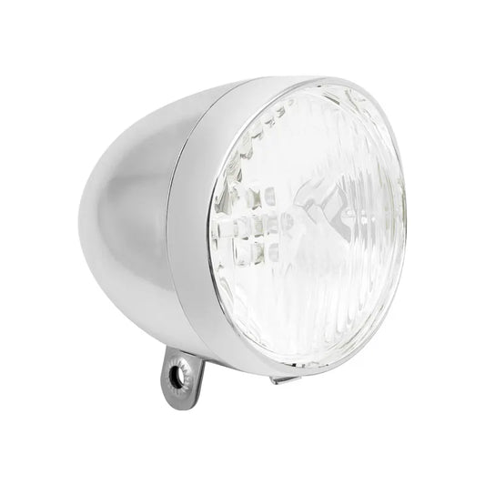 MVTEK Fanale Anteriore a Batteria VINTAGE con 5 Led in Plastica Argento