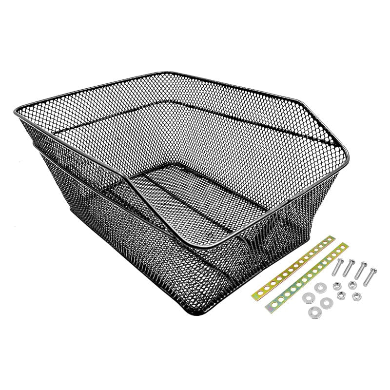 MVTEK Cestino Posteriore 38x28x17cm Rettangolare in Acciaio Nero