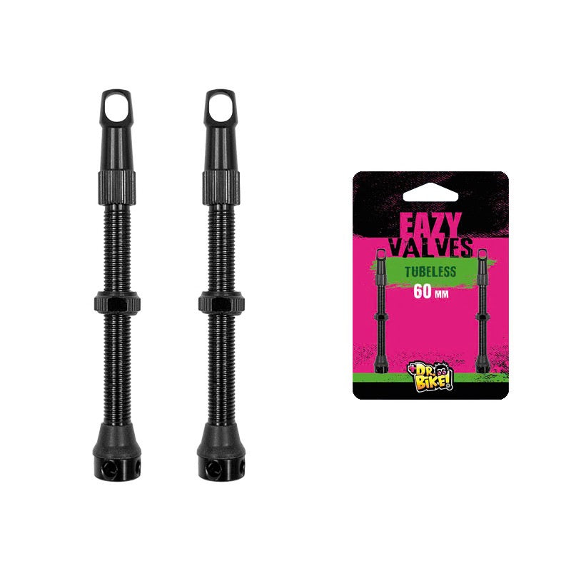 Valvole Tubeless DR.BIKE Lunghezza: 60mm Filettata in Alluminio Nero